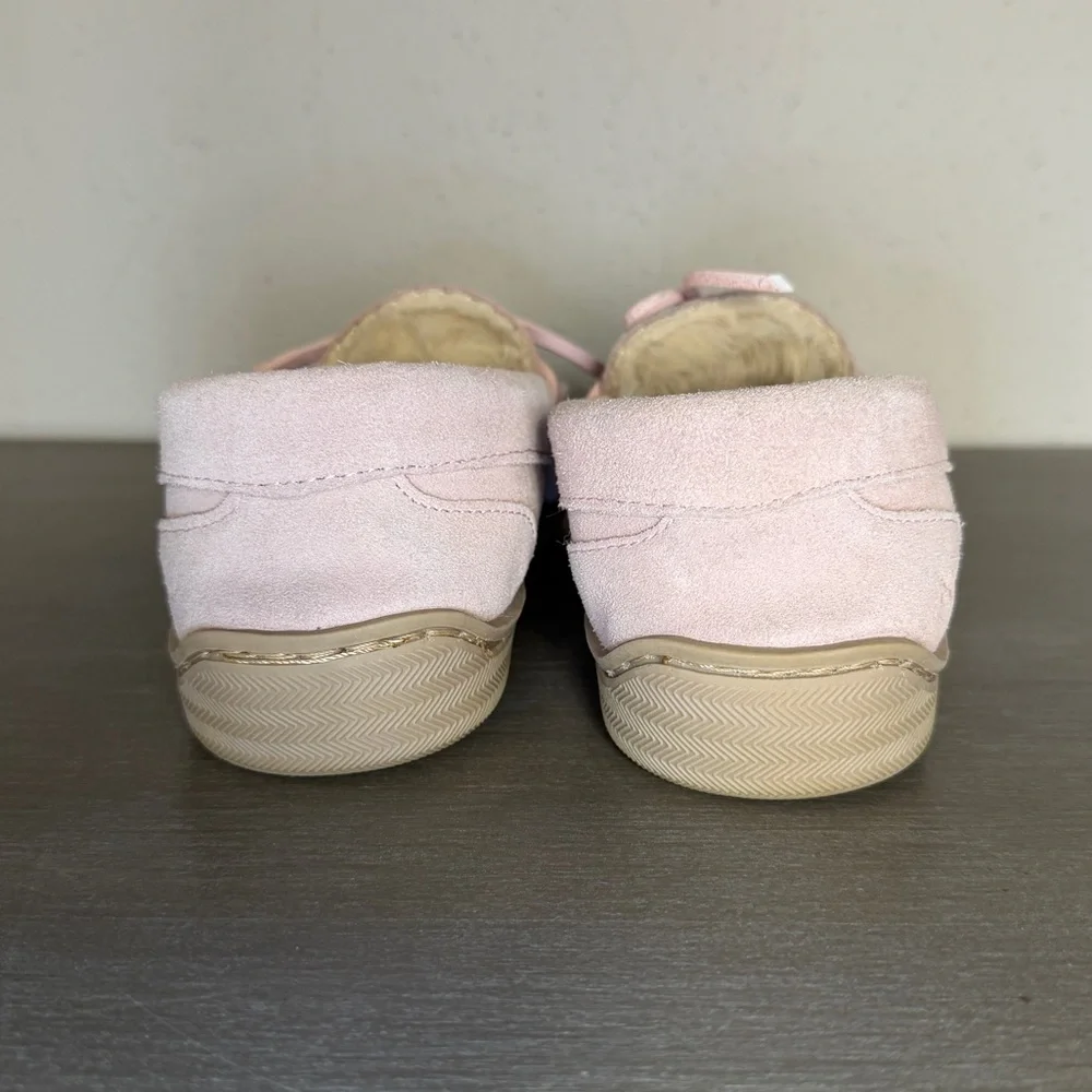 My Slippers MyPillow Pink Suede Faux Fur Lined Moccasin Slippers Women's Size 7 - Picture 5 of 7